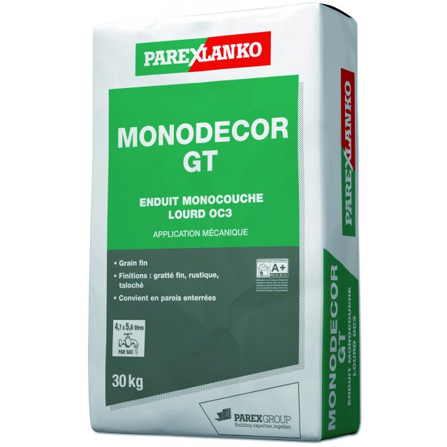 Enduit MONOCOUCHE lourd grain fin Monodécor GT Parexlanko