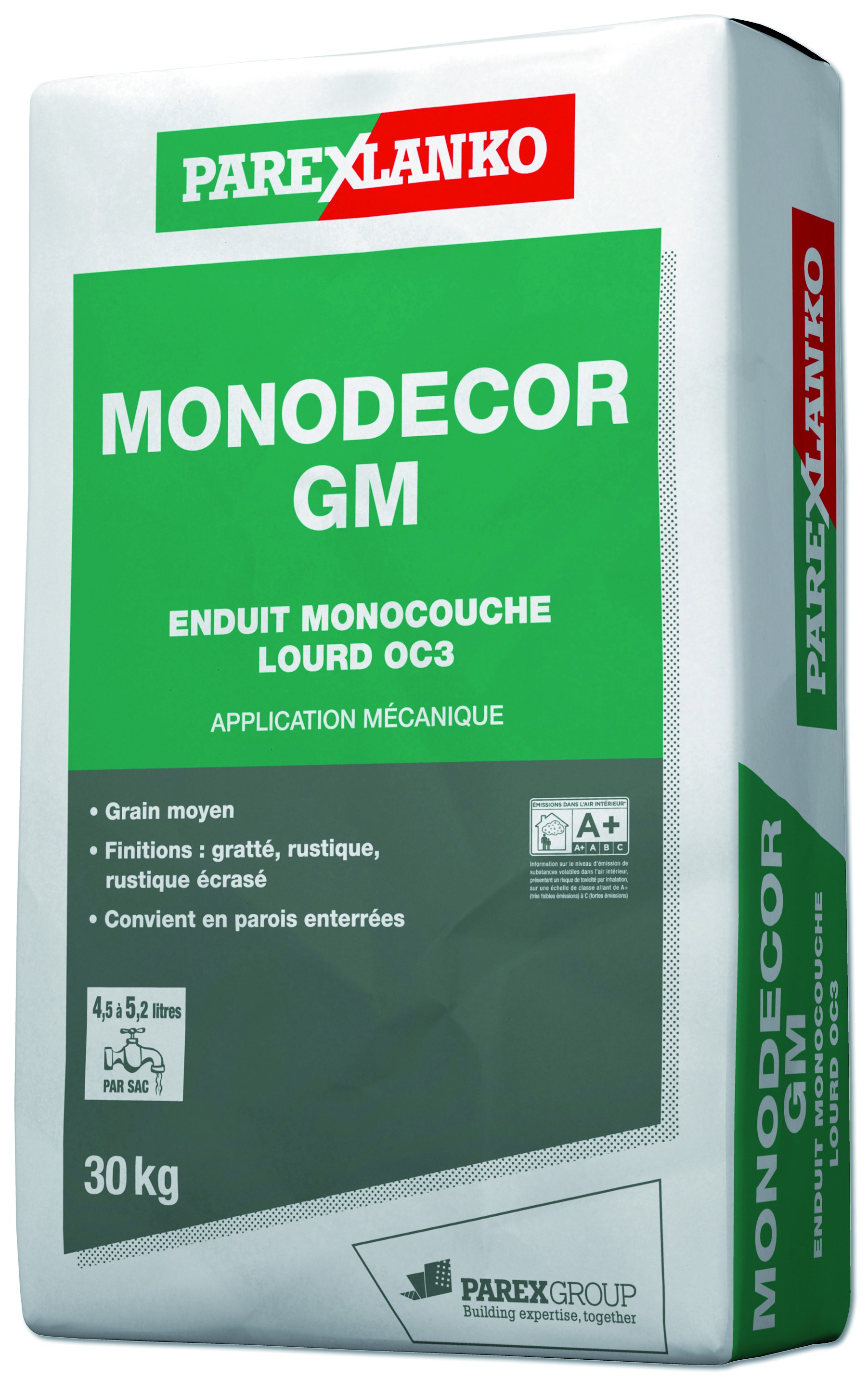 Enduit MONOCOUCHE lourd grain moyen Monodécor GM 