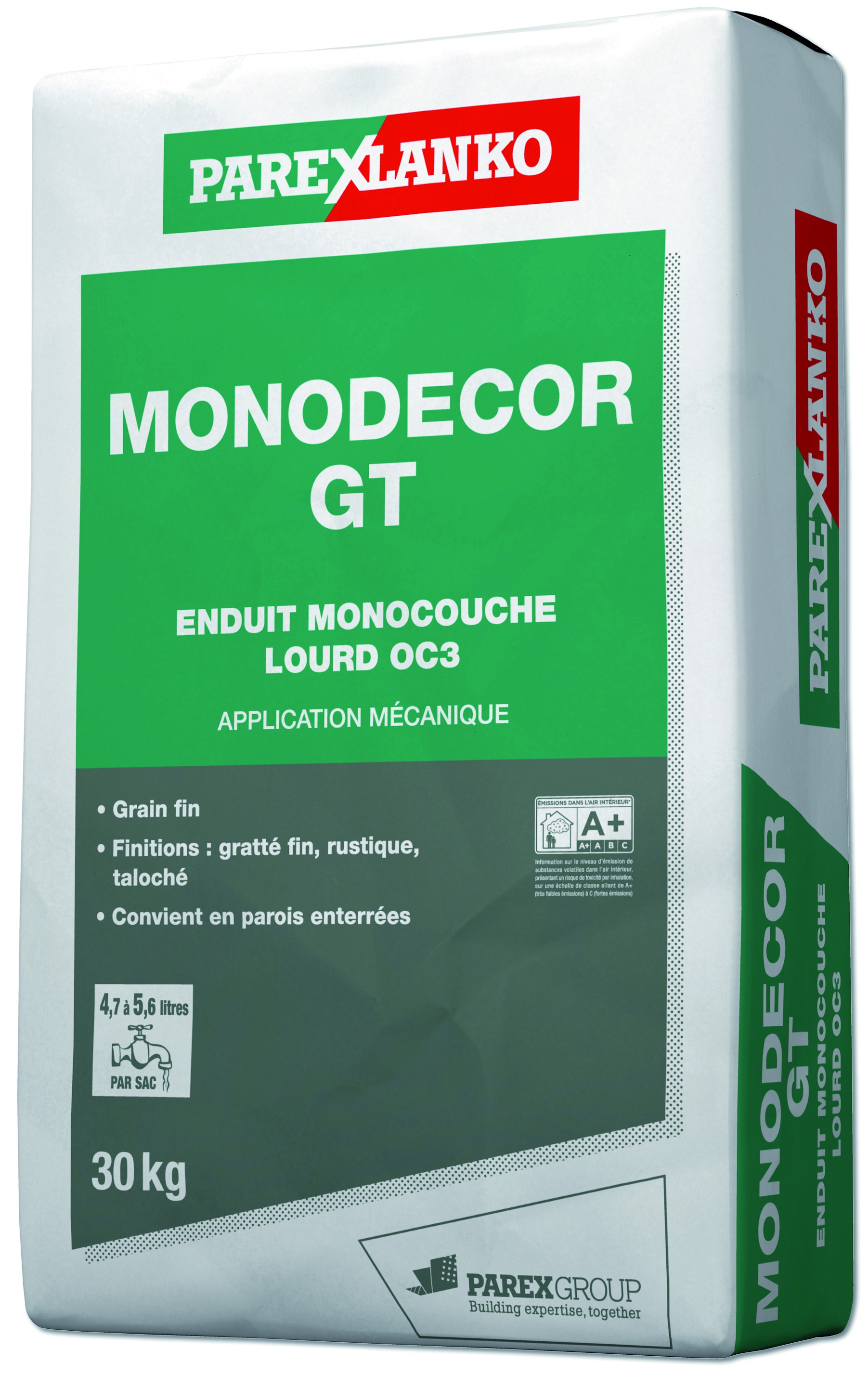 Enduit MONOCOUCHE lourd grain fin Monodécor GT Parexlanko