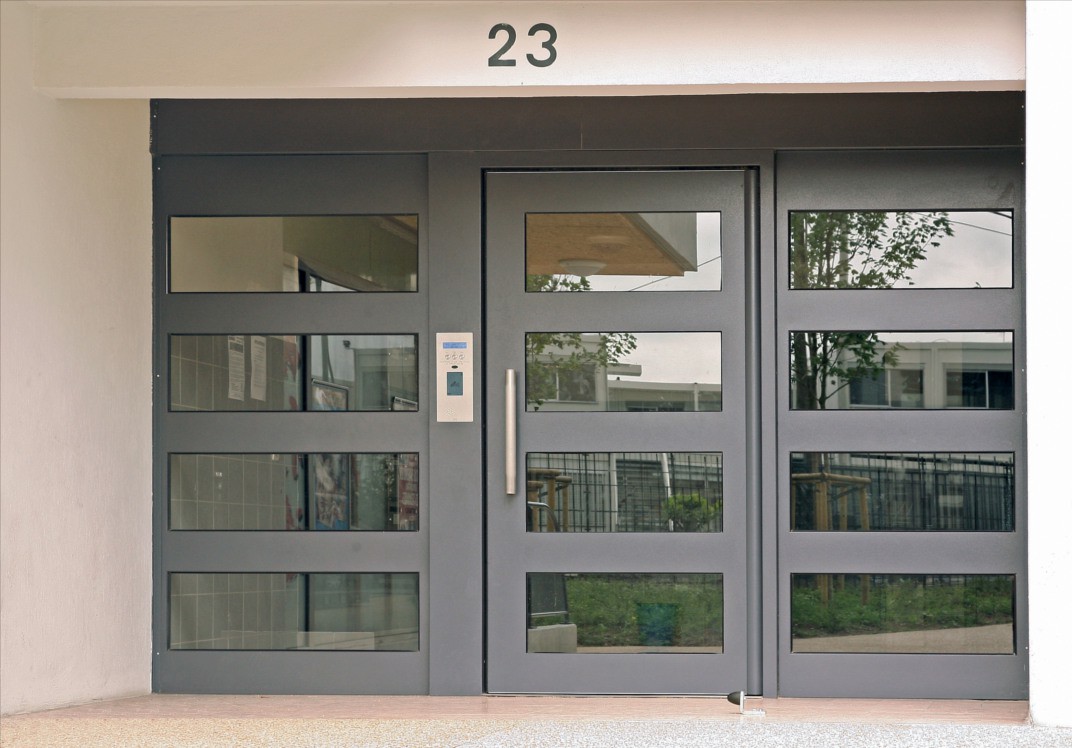 Porte d'entrée d'immeuble Gamme Sécurité Renforcée Trio Cibox