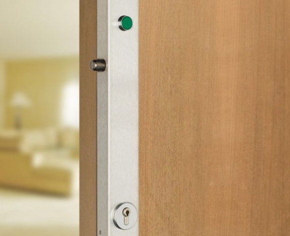 Serrure avec bouton poussoir Telcom Etroite Picard